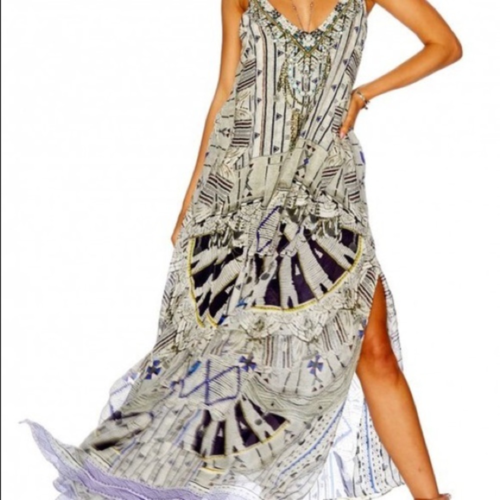 Camilla singing wells multilayer v-neck maxi XS The White Lotus